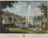 Chesky Ivan Vasilyevich View of the Great Cascade Samson Fountain and Great Palace at Peterhof - Hermitage